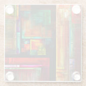 カラフルマスモダン抽象芸術アートパターン#04 ガラスコースター (裏面)