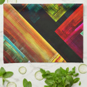 カラフルマスモダン抽象芸術アートパターン#04 キッチンタオル (折り畳み)