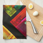カラフルマスモダン抽象芸術アートパターン#04 キッチンタオル (四つ折り)