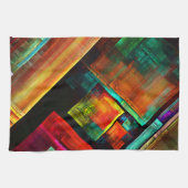 カラフルマスモダン抽象芸術アートパターン#04 キッチンタオル (横)