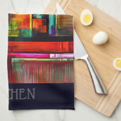 カラフルマスモダン抽象芸術アートパターン#04 キッチンタオル (四つ折り)