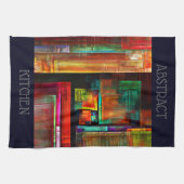 カラフルマスモダン抽象芸術アートパターン#04 キッチンタオル (横)