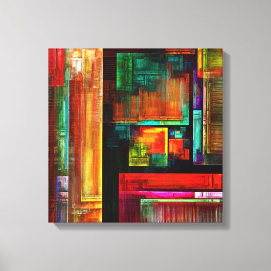 カラフルマスモダン抽象芸術アートパターン#04 キャンバスプリント (正面)