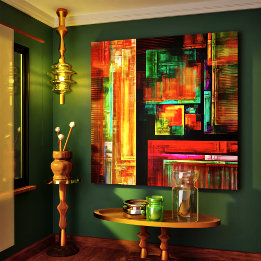 カラフルマスモダン抽象芸術アートパターン#04 キャンバスプリント