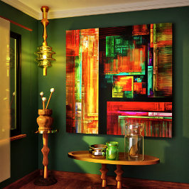 カラフルマスモダン抽象芸術アートパターン#04 キャンバスプリント