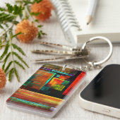 カラフルマスモダン抽象芸術アートパターン#04 キーホルダー (正面右)
