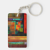 カラフルマスモダン抽象芸術アートパターン#04 キーホルダー (裏面)