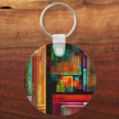 カラフルマスモダン抽象芸術アートパターン#04 キーホルダー (裏面)