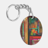 カラフルマスモダン抽象芸術アートパターン#04 キーホルダー (正面左)
