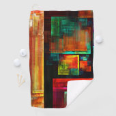 カラフルマスモダン抽象芸術アートパターン#04 ゴルフタオル (インサイチュ)