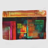 カラフルマスモダン抽象芸術アートパターン#04 ゴルフタオル (横)