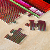 カラフルマスモダン抽象芸術アートパターン#04 ジグソーパズル (側面)