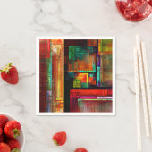 カラフルマスモダン抽象芸術アートパターン#04 スタンダードカクテルナプキン (インサイチュ)