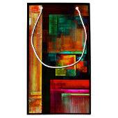 カラフルマスモダン抽象芸術アートパターン#04 スモールペーパーバッグ (裏面)