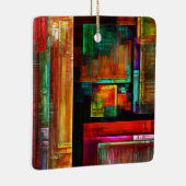 カラフルマスモダン抽象芸術アートパターン#04 セラミックオーナメント (右)