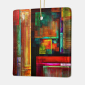 カラフルマスモダン抽象芸術アートパターン#04 セラミックオーナメント (左)