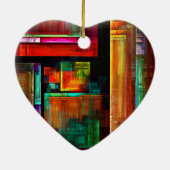 カラフルマスモダン抽象芸術アートパターン#04 セラミックオーナメント (裏面)