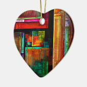 カラフルマスモダン抽象芸術アートパターン#04 セラミックオーナメント (左)