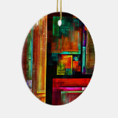 カラフルマスモダン抽象芸術アートパターン#04 セラミックオーナメント (右)