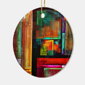 カラフルマスモダン抽象芸術アートパターン#04 セラミックオーナメント (左)