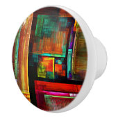 カラフルマスモダン抽象芸術アートパターン#04 セラミックノブ (右)