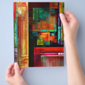 カラフルマスモダン抽象芸術アートパターン#04 チラシ (手)