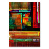 カラフルマスモダン抽象芸術アートパターン#04 テーブルナンバー (裏面)