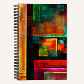 カラフルマスモダン抽象芸術アートパターン#04 ノートブック (正面)