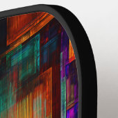 カラフルマスモダン抽象芸術アートパターン#04 ピックルボールラケット (左詳細)