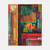 カラフルマスモダン抽象芸術アートパターン#04 フリースブランケット (正面)