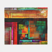 カラフルマスモダン抽象芸術アートパターン#04 フリースブランケット (正面(横))