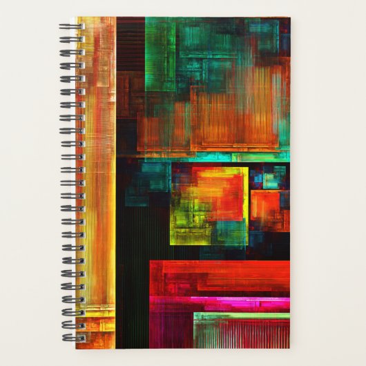 カラフルマスモダン抽象芸術アートパターン#04 プランナー手帳 (正面)