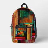 カラフルマスモダン抽象芸術アートパターン#04 プリントバックパック (正面)