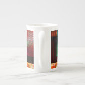 カラフルマスモダン抽象芸術アートパターン#04 ボーンチャイナマグカップ (裏面)