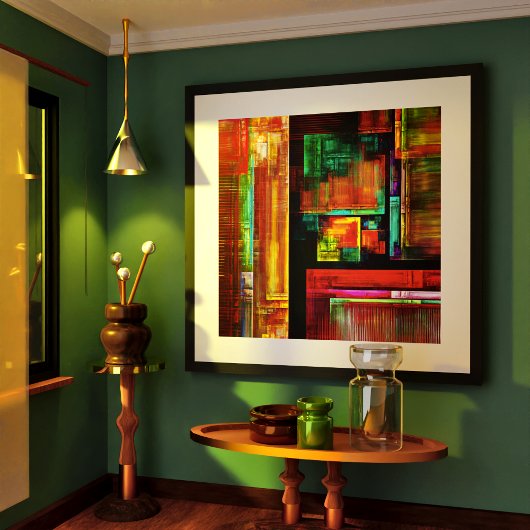 カラフルマスモダン抽象芸術アートパターン#04 ポスター