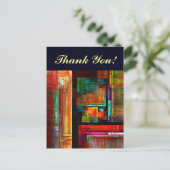 カラフルマスモダン抽象芸術アートパターン#04 ポストカード (スタンド正面)