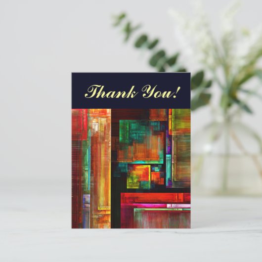 カラフルマスモダン抽象芸術アートパターン#04 ポストカード (スタンド正面)