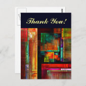 カラフルマスモダン抽象芸術アートパターン#04 ポストカード (正面/裏面)