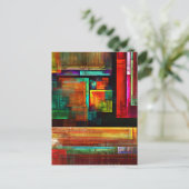 カラフルマスモダン抽象芸術アートパターン#04 ポストカード (スタンド正面)