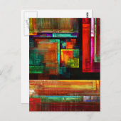 カラフルマスモダン抽象芸術アートパターン#04 ポストカード (正面/裏面)