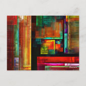 カラフルマスモダン抽象芸術アートパターン#04 ポストカード (裏面)