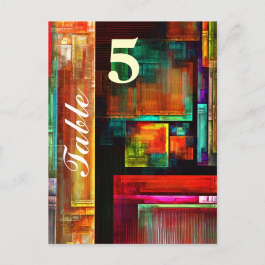 カラフルマスモダン抽象芸術アートパターン#04 ポストカード (正面)