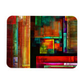 カラフルマスモダン抽象芸術アートパターン#04 マグネット (横)