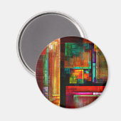 カラフルマスモダン抽象芸術アートパターン#04 マグネット (正面/裏面)