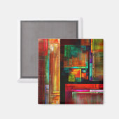 カラフルマスモダン抽象芸術アートパターン#04 マグネット (正面/裏面)