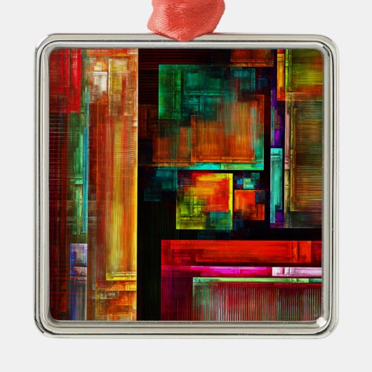カラフルマスモダン抽象芸術アートパターン#04 メタルオーナメント (正面)