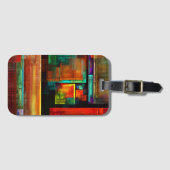 カラフルマスモダン抽象芸術アートパターン#04 ラゲッジタグ (正面横)