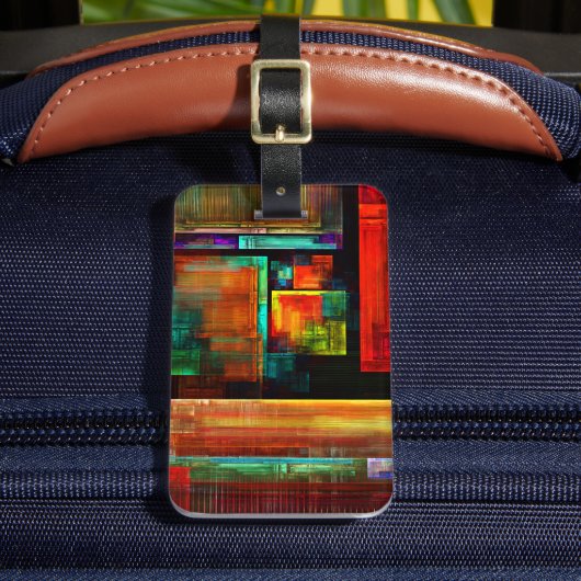 カラフルマスモダン抽象芸術アートパターン#04 ラゲッジタグ (正面インサイチュ2)