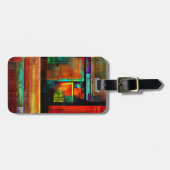 カラフルマスモダン抽象芸術アートパターン#04 ラゲッジタグ (正面横)