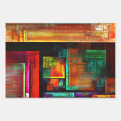 カラフルマスモダン抽象芸術アートパターン#04 ラッピングペーパーシート (正面3)